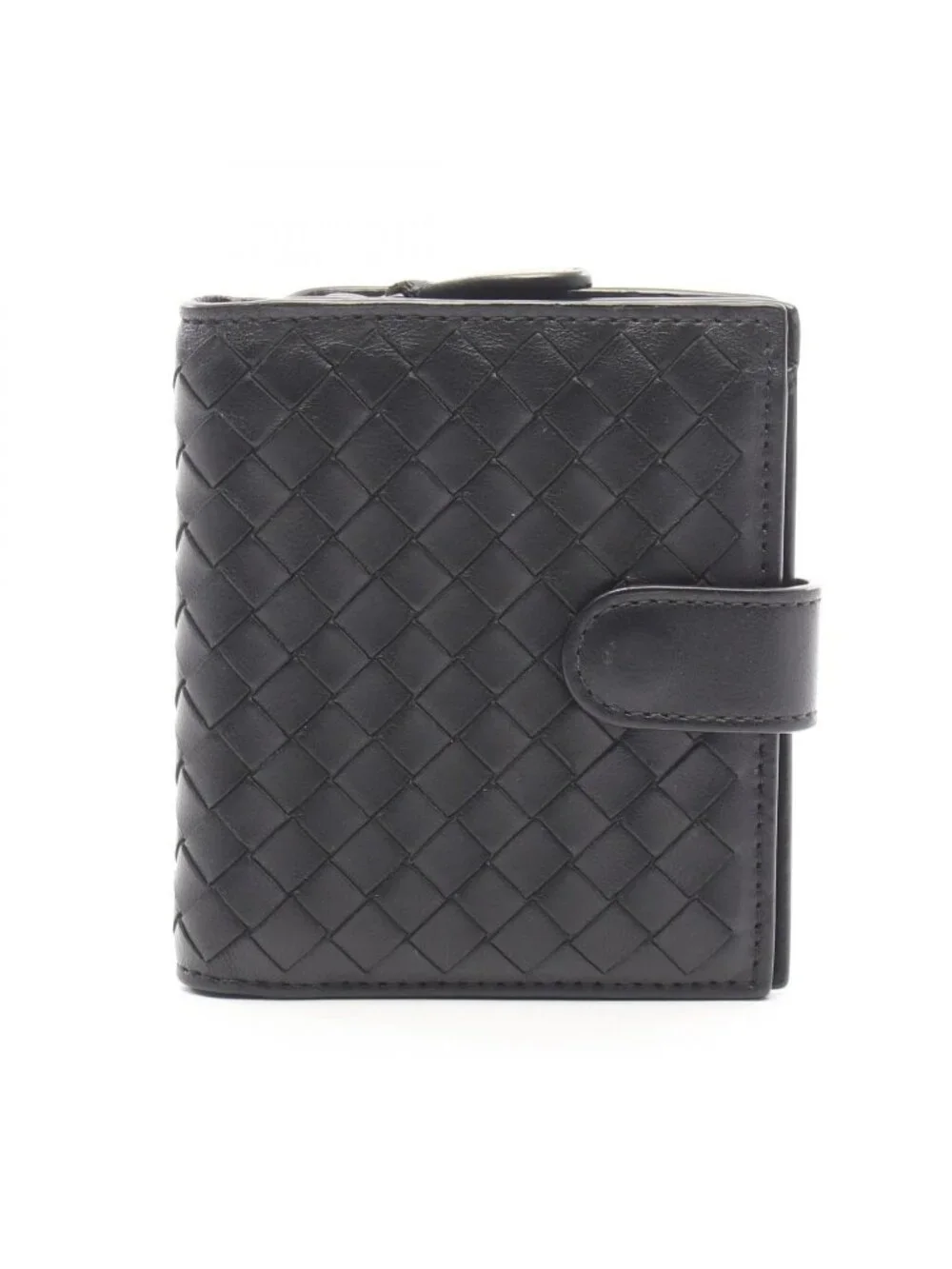 Bottega Veneta Bifold Wallet Intrecciato Black Leather